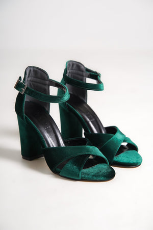 Jany Green Velvet Bridal Shoes