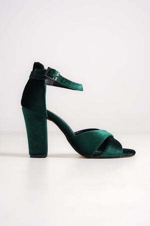 Jany Green Velvet Bridal Shoes