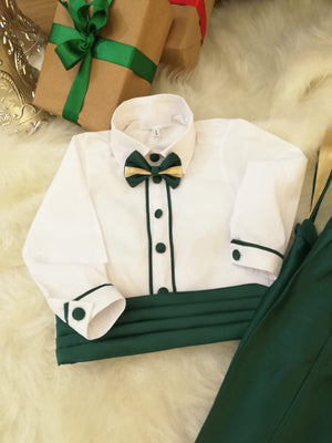 1st Birthday Baby Boy Prince costume, 2nd Birthday Green suite