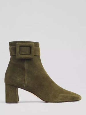 Wilde Suede Ankle Boots, Khaki, 5