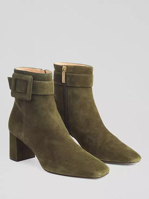 Wilde Suede Ankle Boots, Khaki, 5