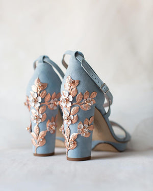 ARABELLA BLOCK BLUE BLOSSOM ROSE GOLD