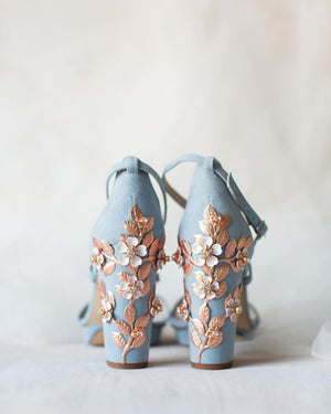 ARABELLA BLOCK BLUE BLOSSOM ROSE GOLD