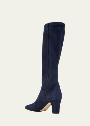 Pitana Suede Block-Heel Knee Boots