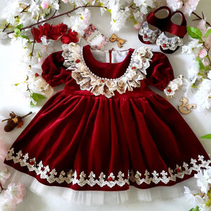 Rose Red Flower Girl Dress