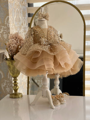 Toddler Gold Pageant Dress