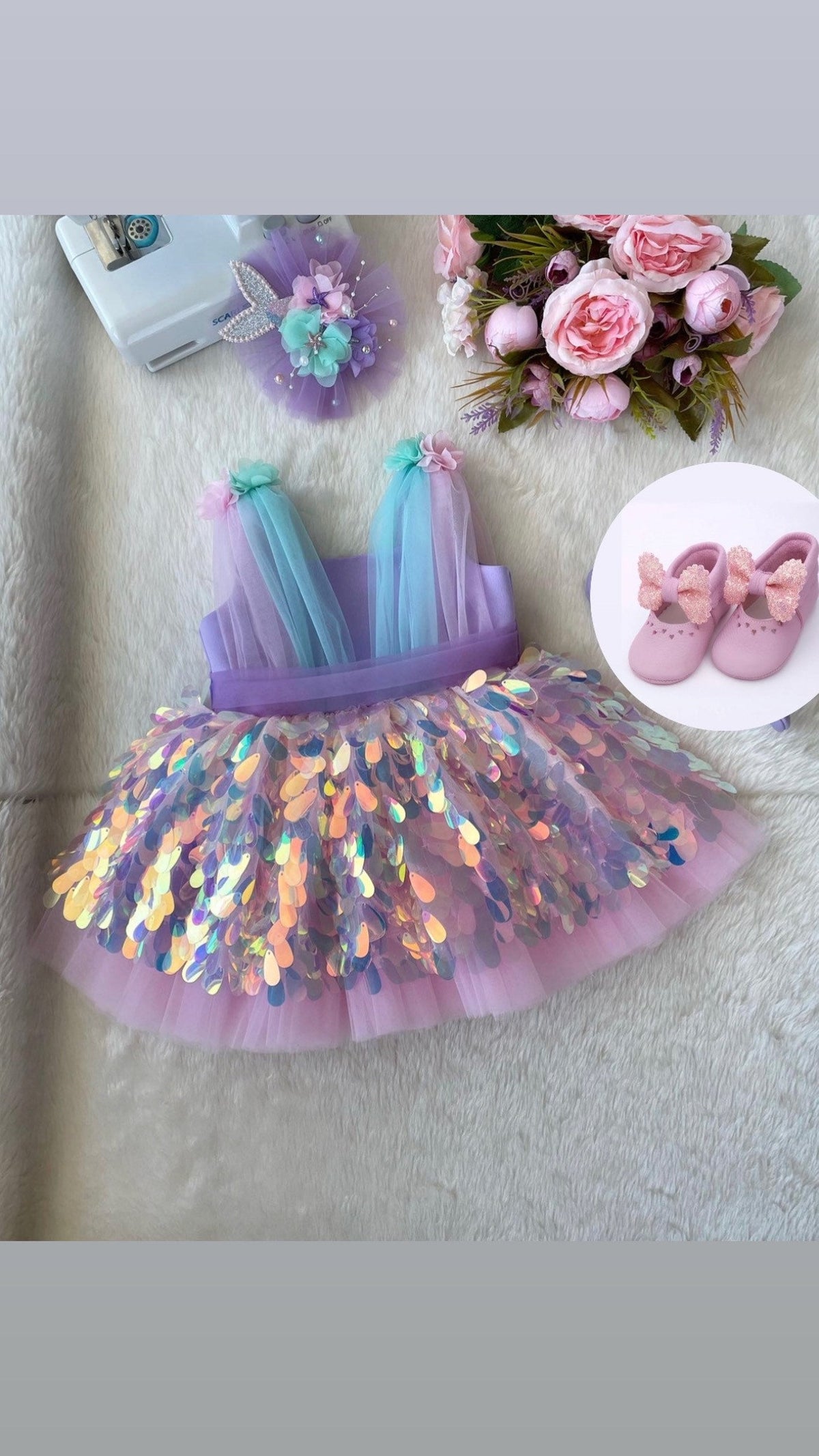 Mermaid dress ,Baby Girl Dress Special Occasion, First Birthday Dress -  littlebabiesfrock