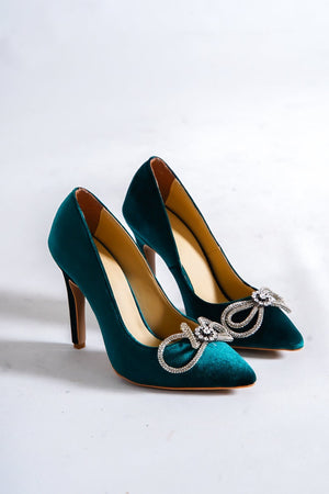 HANDMADE CLASSIC VELVET WOMEN WEDDING PUMPS