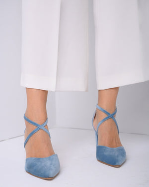 Wedding shoes for bride blue