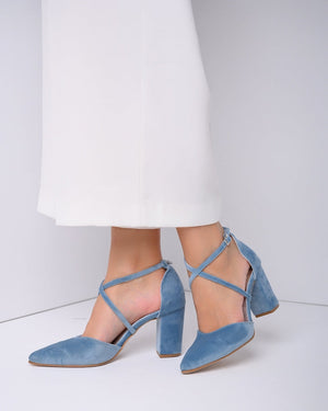 Wedding shoes for bride blue