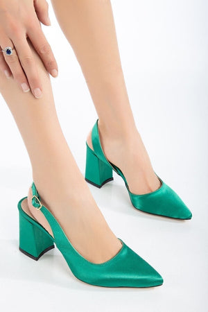 GREEN HIGH HEEL BRIDAL SHOES