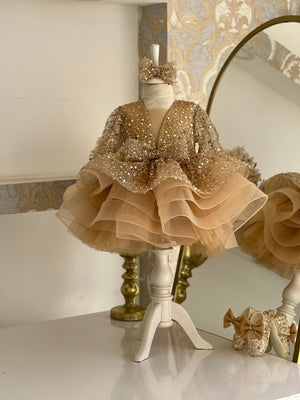 Toddler Gold Pageant Dress