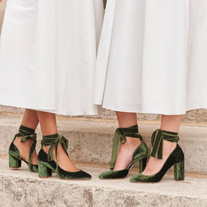 GREEN VELVET HEELS