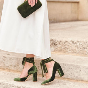 GREEN VELVET HEELS