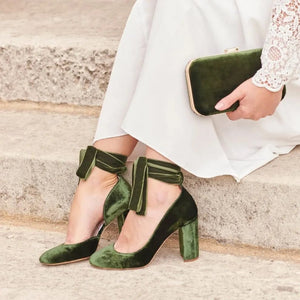 GREEN VELVET HEELS