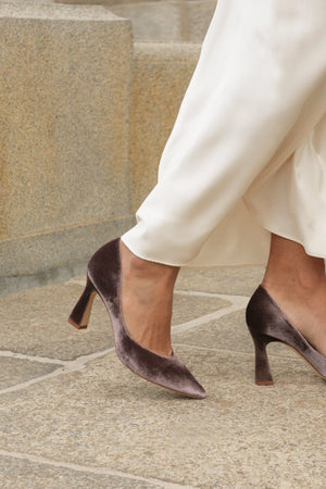 Wedding Shoes, Green Velvet Heels