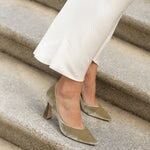 Wedding Shoes, Green Velvet Heels