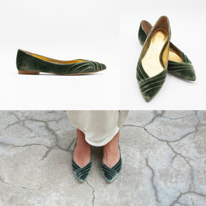 Green Flat Shoes, Wedding Flat Shoes