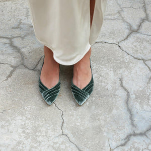 Green Flat Shoes, Wedding Flat Shoes