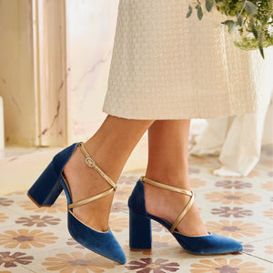 Navy Velvet Shoes, Burgundy Velvet Bridal Heels